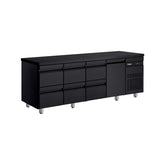 Masă rece cu 1 ușă, 6 sertare GN1/2, agregat lateral, finisaj negru, Linia 700, Inomak